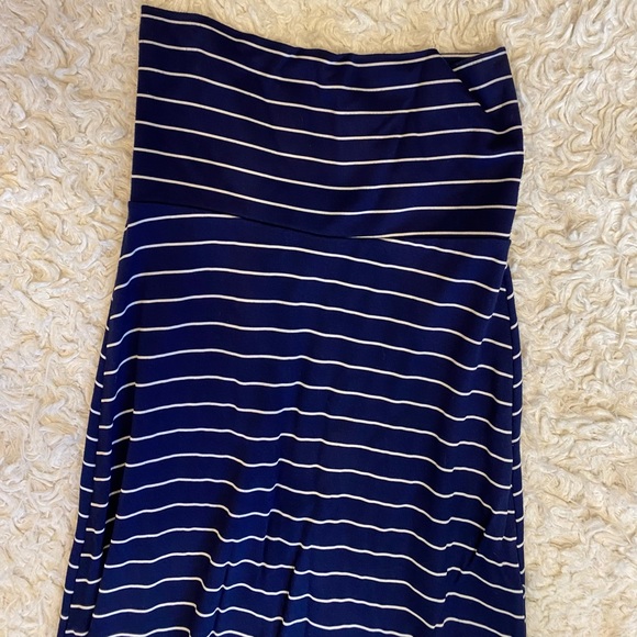 Mono B Navy & White Stretch Maxi Skirt Size Small - Picture 4 of 7